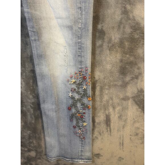 Designer x Driftwood Kelly Floral Embroidered Bootcut Denim Jeans Womens Size 29 - Picture 8 of 10